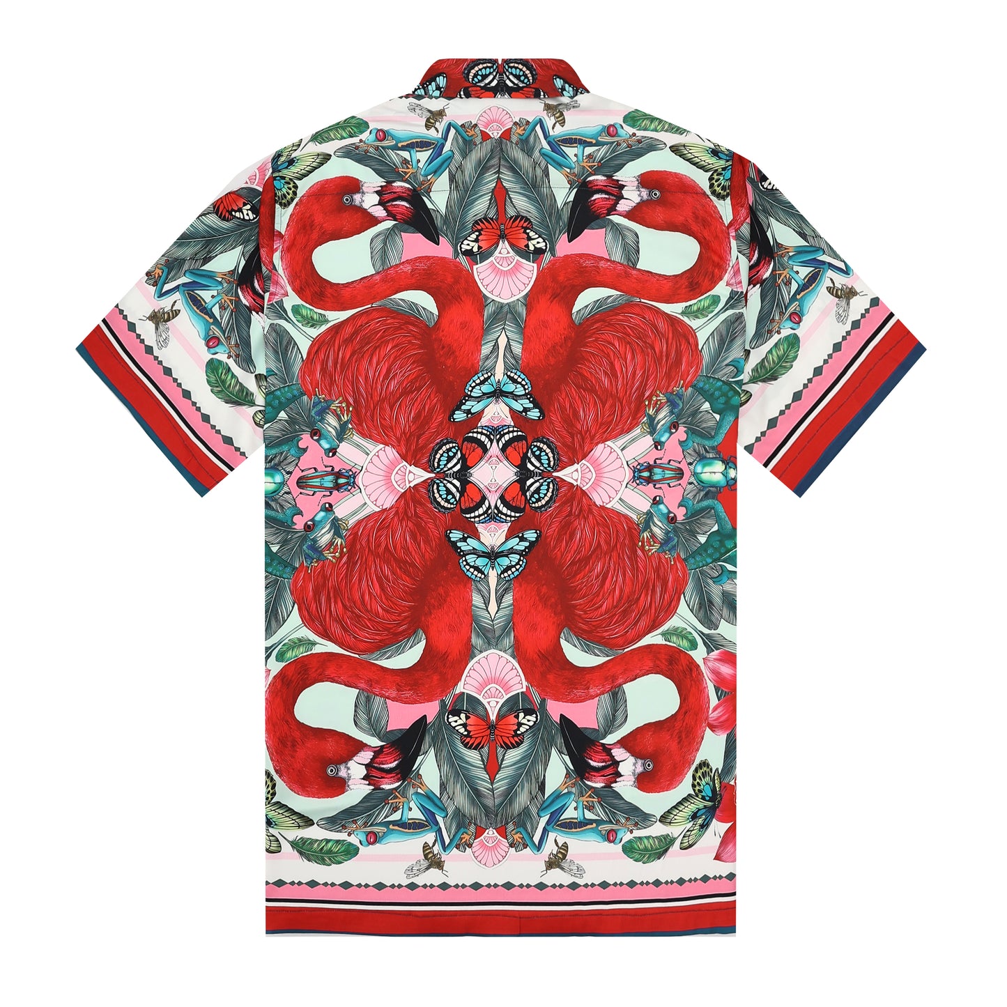Tropical Style Flamingo Short Sleeve Shirt for Men