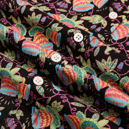 Plant Pattern Button Short Sleeve Shirt