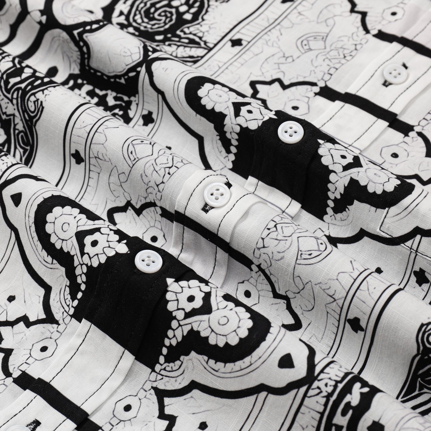 Beach Flower Pattern Button Short Sleeve Shirt