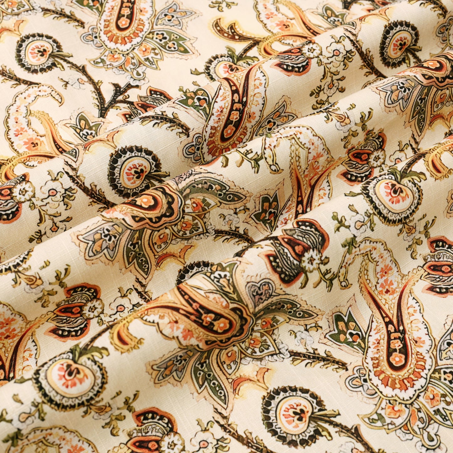 Floral Paisley Pattern Button Short Sleeve Shirt