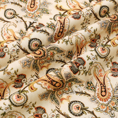Floral Paisley Pattern Button Short Sleeve Shirt