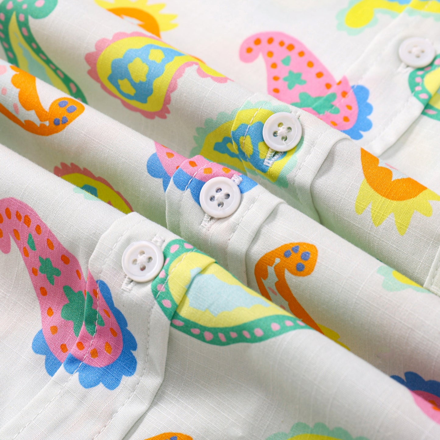 Colorful Paisley Pattern Button Short Sleeve Shirt