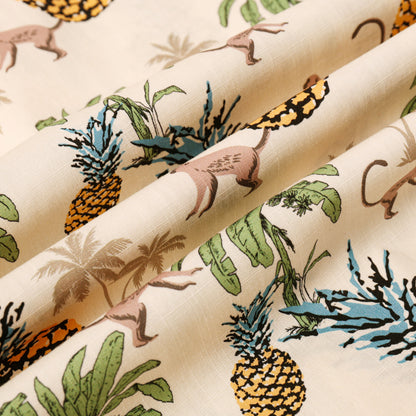 Monkey Pineapple Pattern Short Sleeve Shirt