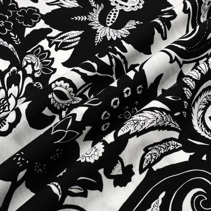 Black Flower Pattern Button Short Sleeve Shirt