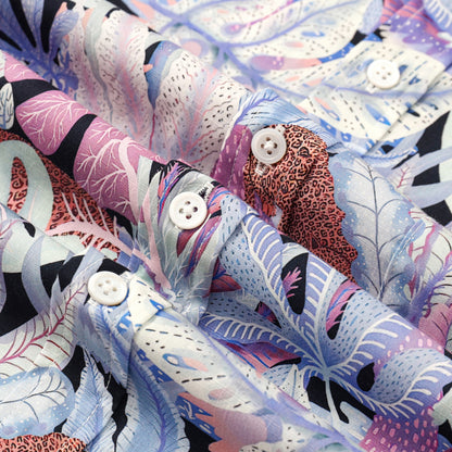 Tropical Aloha Pattern Button Short Sleeve Shirt