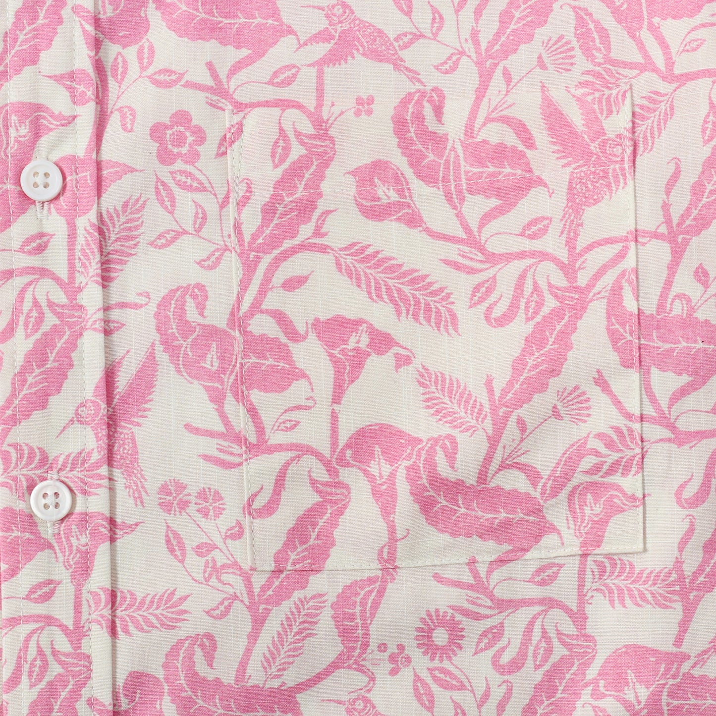 Pink Paisley Pattern Button Short Sleeve Shirt