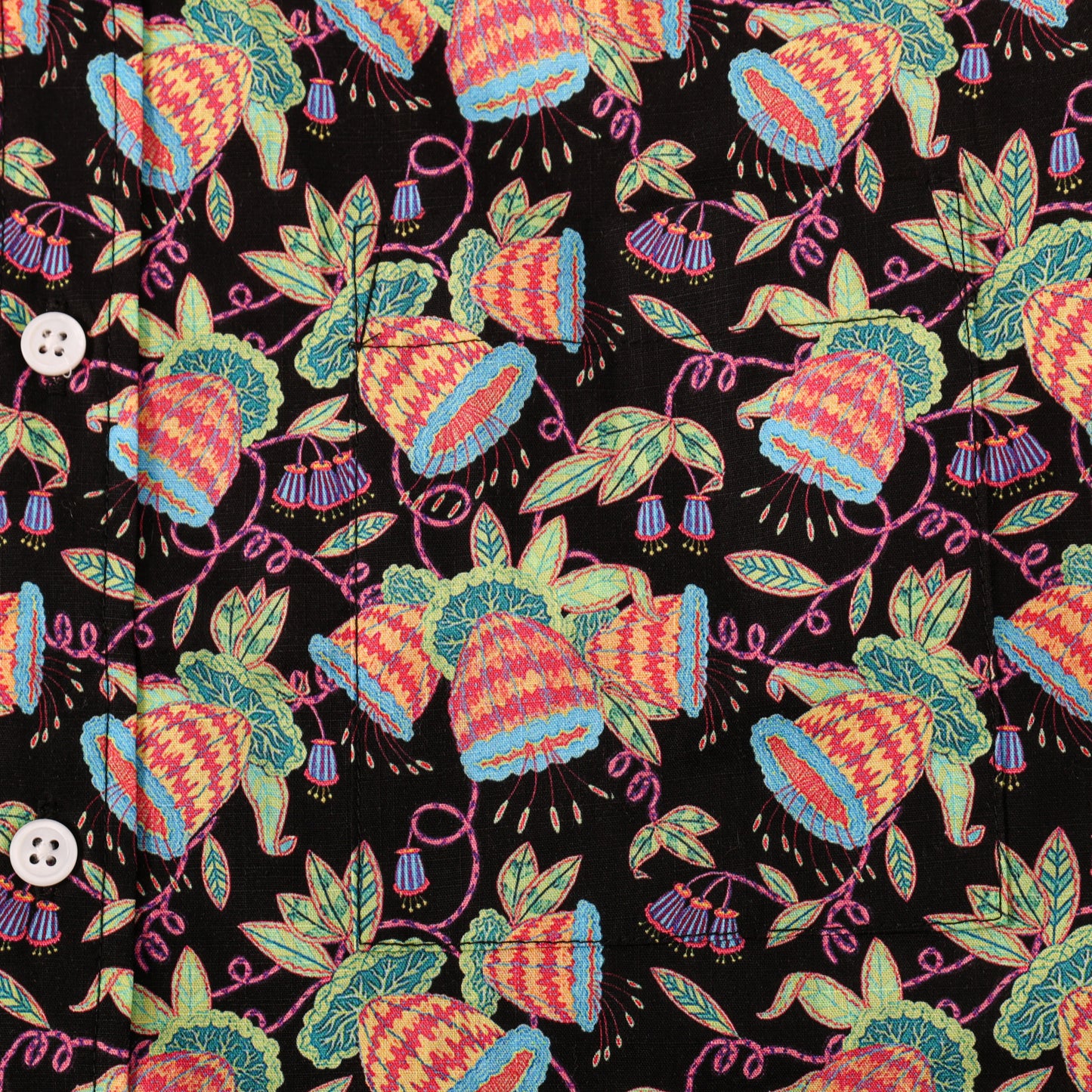 Plant Pattern Button Short Sleeve Shirt