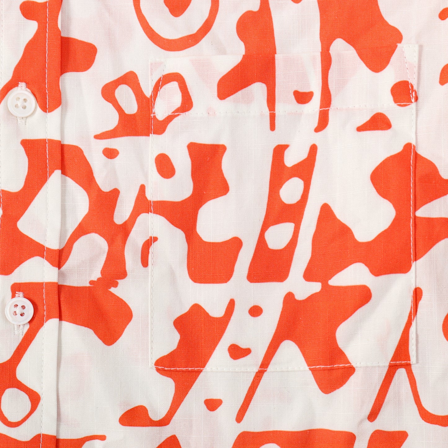 Hawaii Aloha Orange Button Short Sleeve Shirt