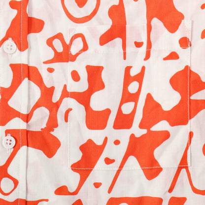Hawaii Aloha Orange Button Short Sleeve Shirt