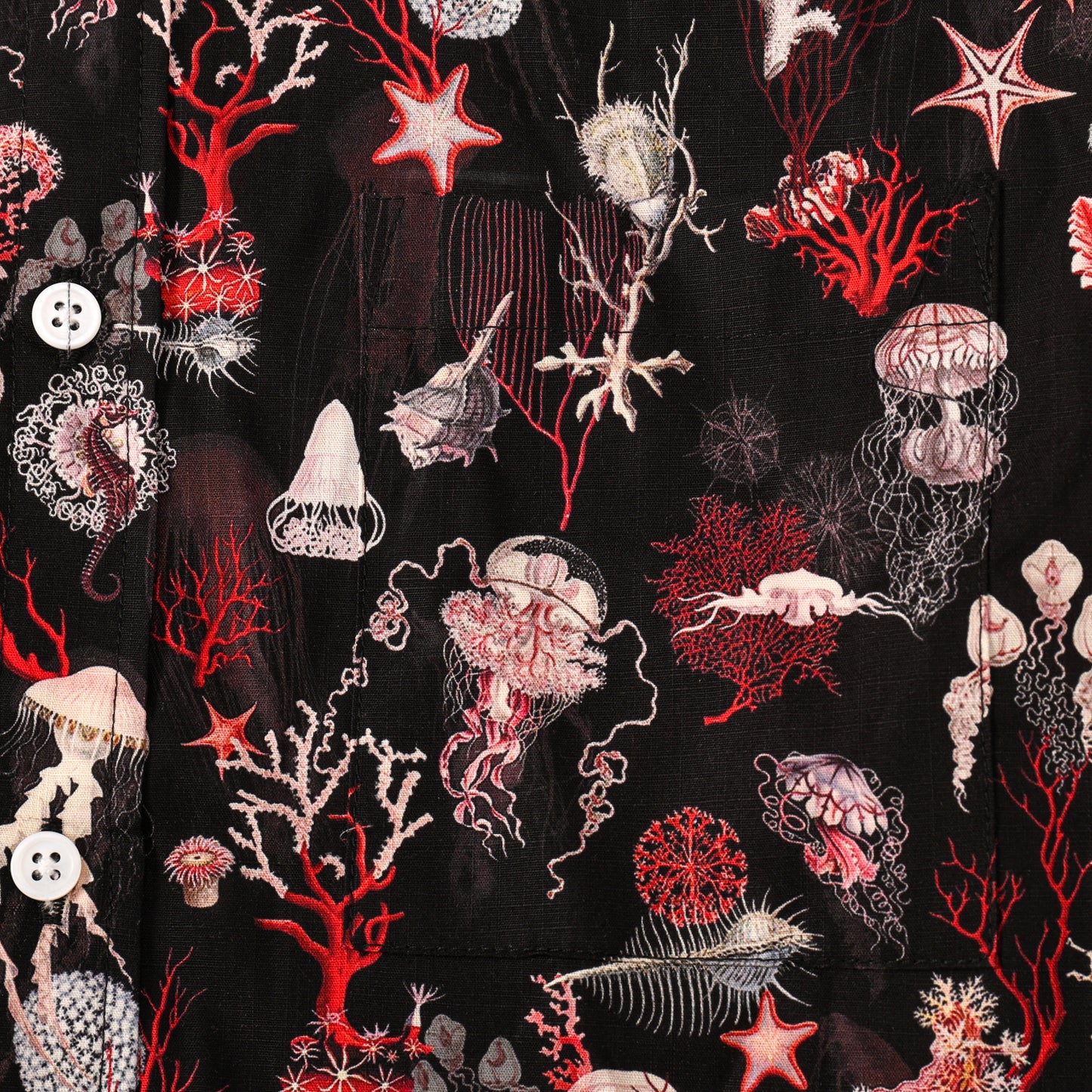 Aloha Underwater Creature Pattern Button Short Sleeve Shirt