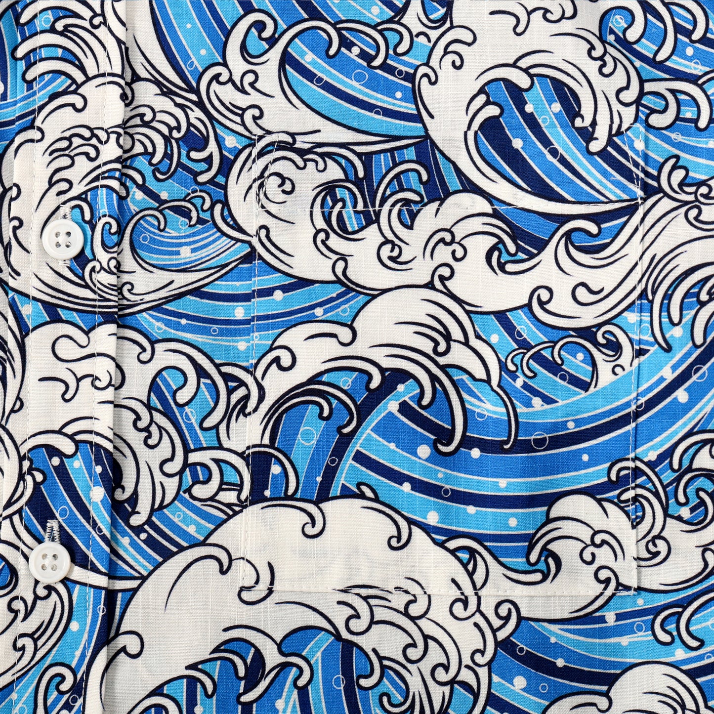 Cloud Wave Pattern Button Short Sleeve Shirt
