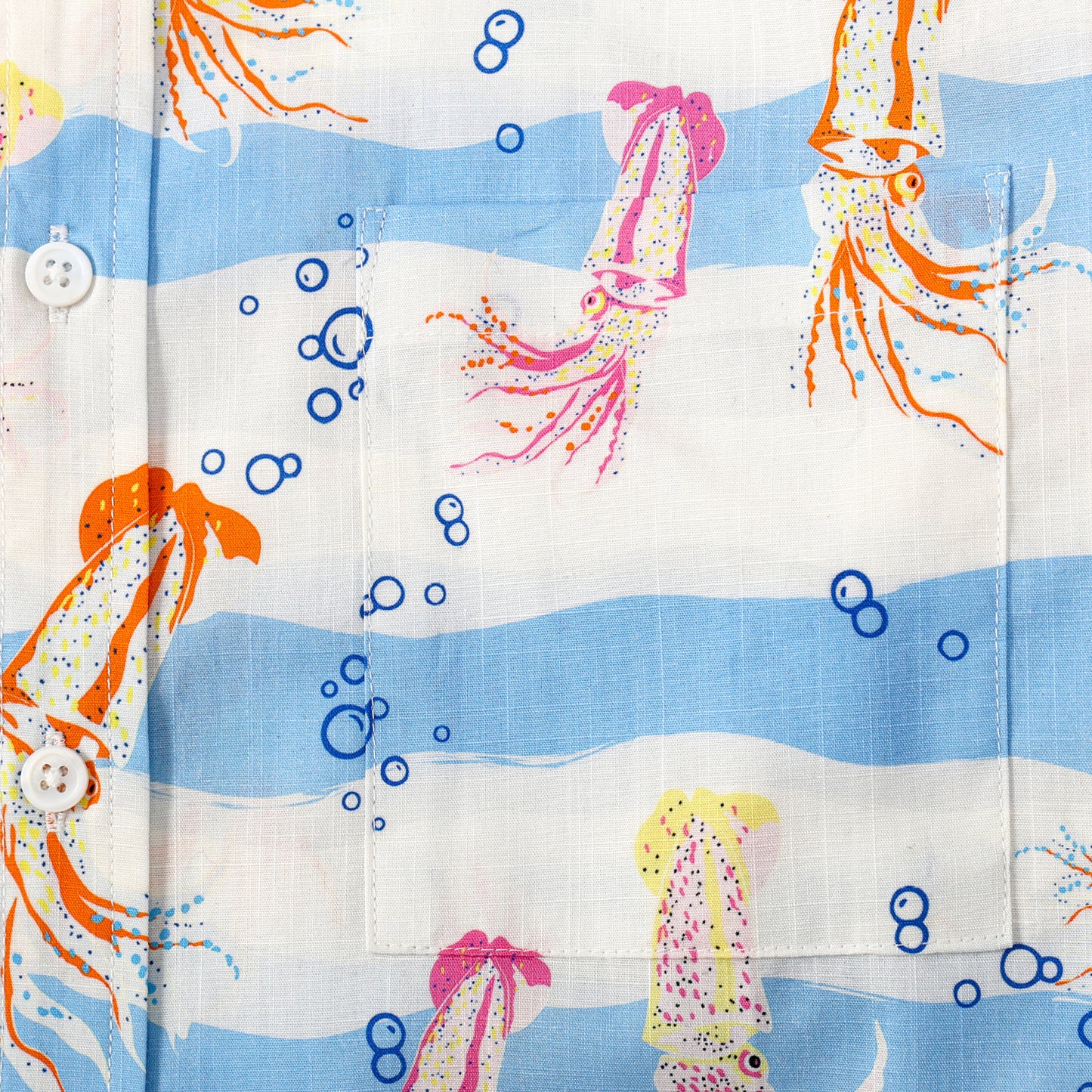 Squid Pattern Button Short Sleeve Shirt
