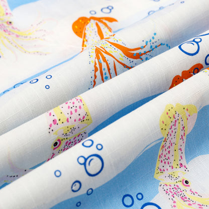 Squid Pattern Button Short Sleeve Shirt