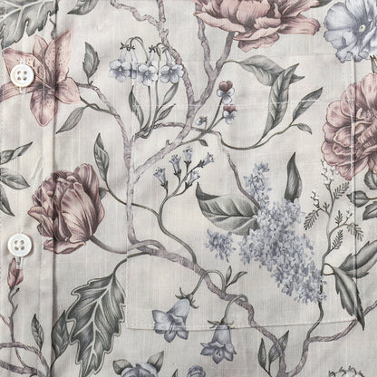 Floral Pattern Button Short Sleeve Shirt