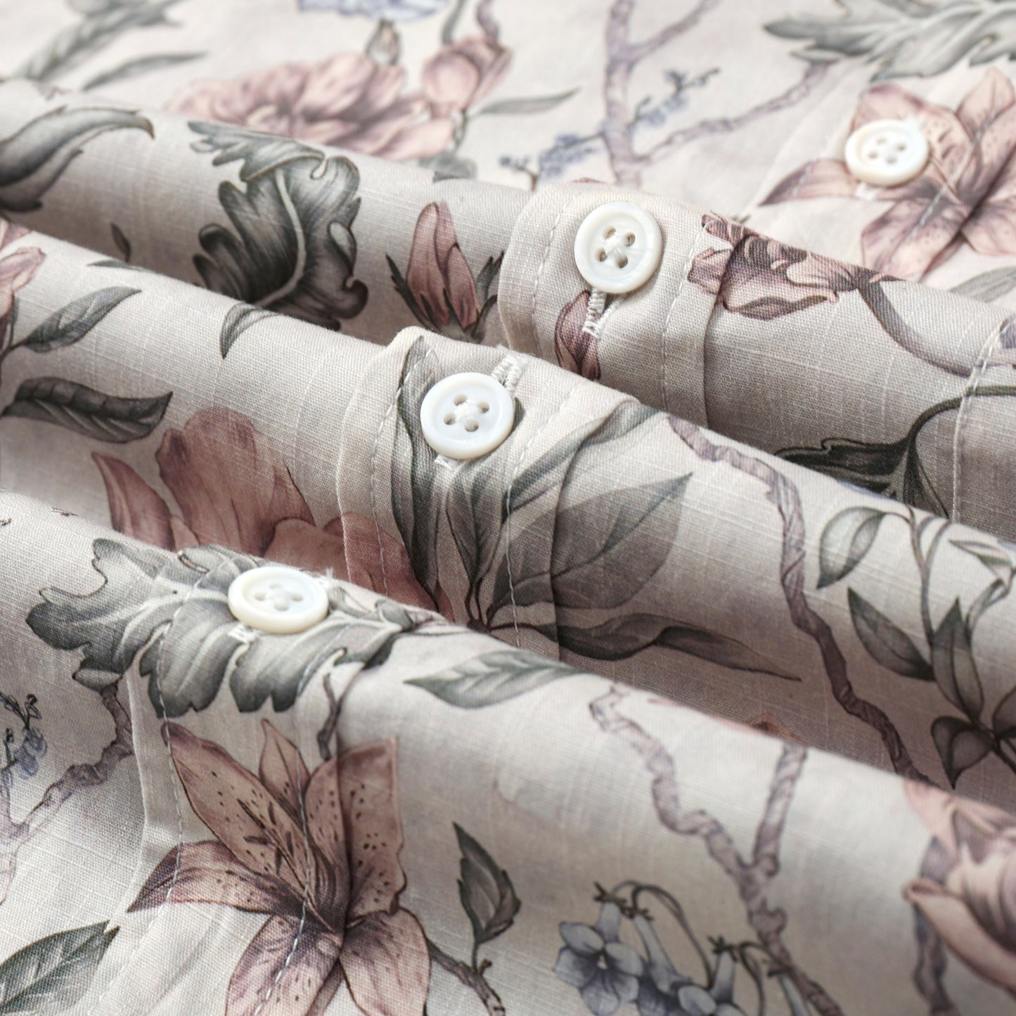 Floral Pattern Button Short Sleeve Shirt