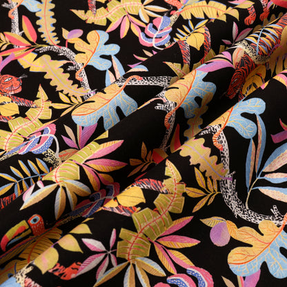 Animal Leaf Pattern Button Short Sleeve Shirt