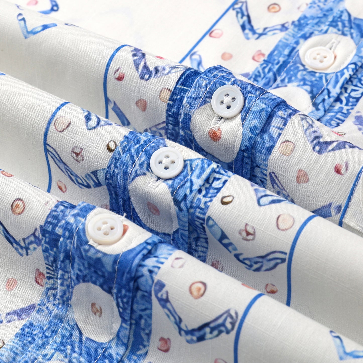 Square Pattern Button Short Sleeve Shirt