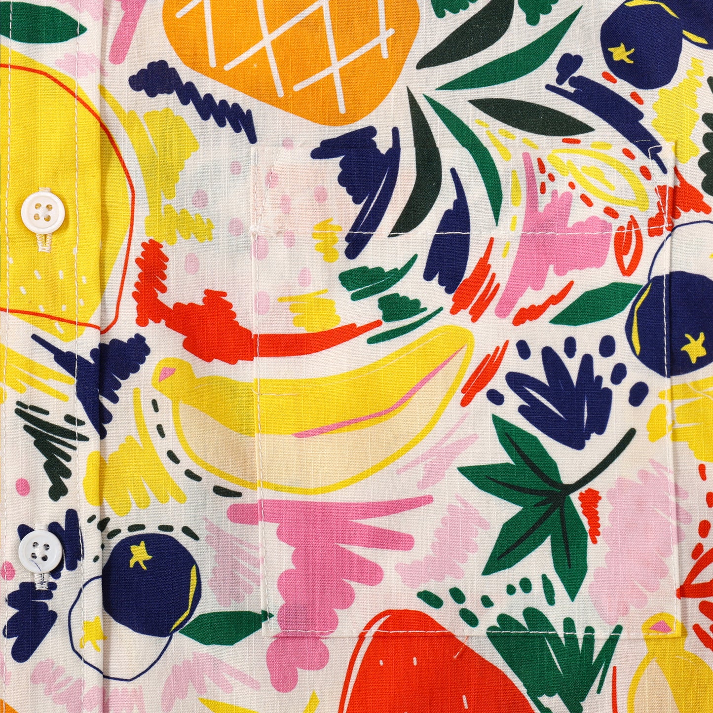 Fruit Pattern Button Short Sleeve Shirt
