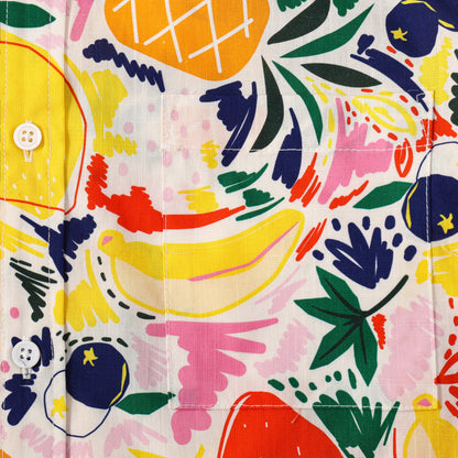 Fruit Pattern Button Short Sleeve Shirt