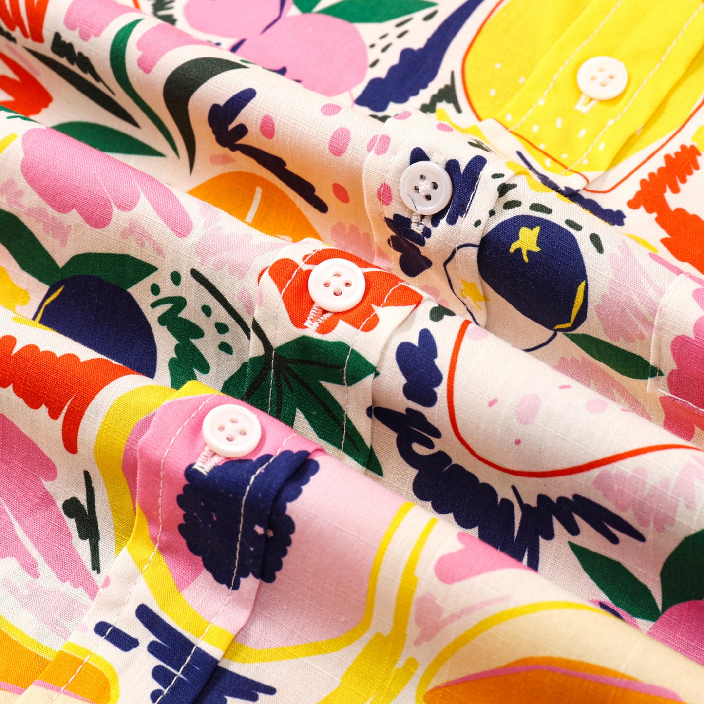 Fruit Pattern Button Short Sleeve Shirt
