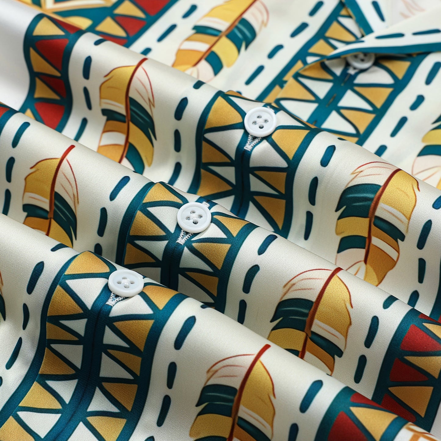 Egyptian Totem Pattern Camp Collar Casual Shirt for Men
