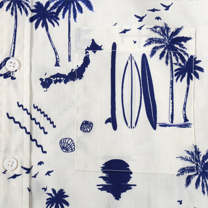 Beach Surfing Pattern Short Sleeve Shirt
