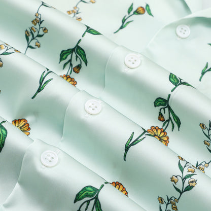 Summer Daisy Floral Pattern Camp Collar Casual Shirt for Men