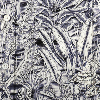Aloha Palm Tree Pattern Button Short Sleeve Shirt