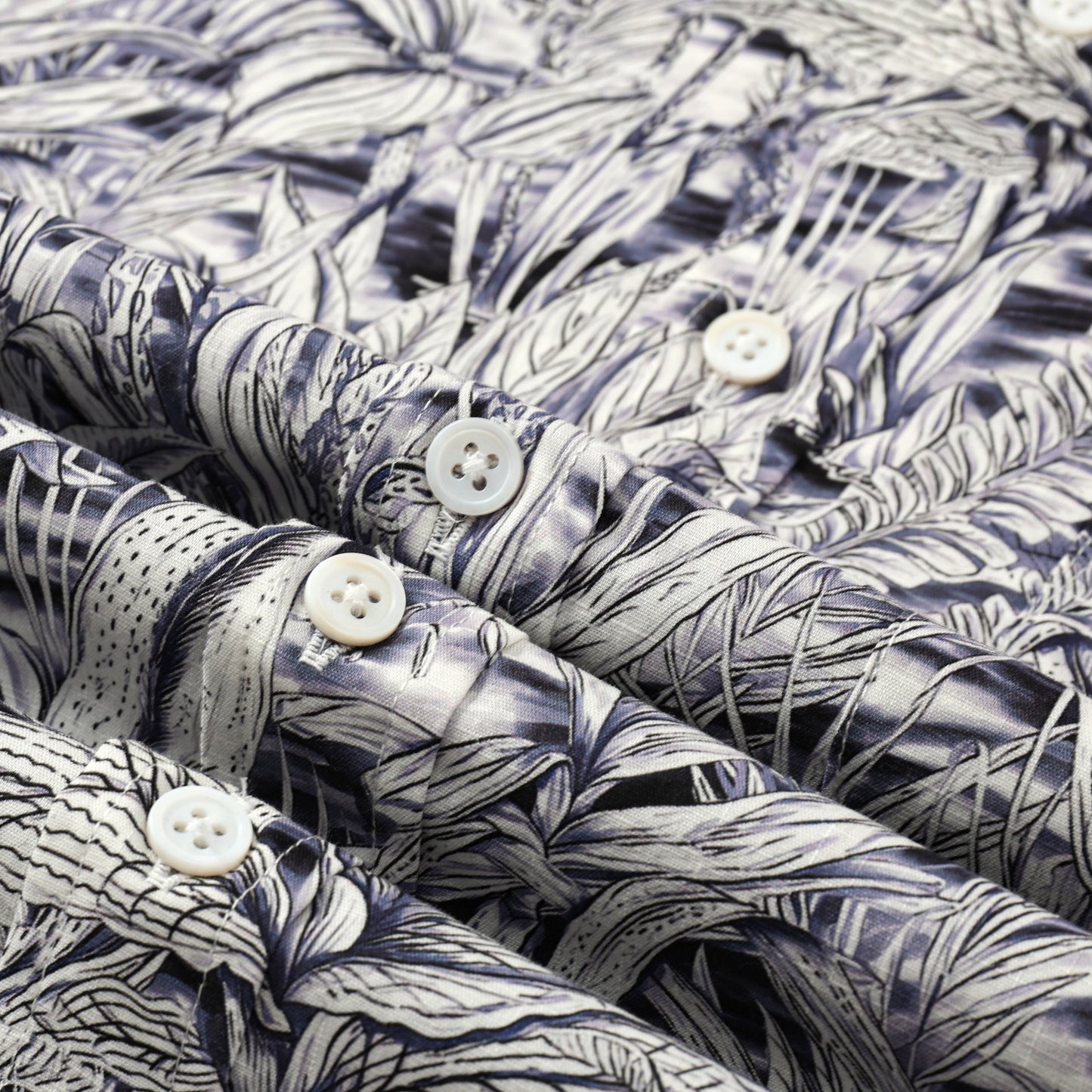 Aloha Palm Tree Pattern Button Short Sleeve Shirt