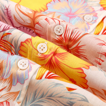 Lily Floral Pattern Short Sleeve Shirt