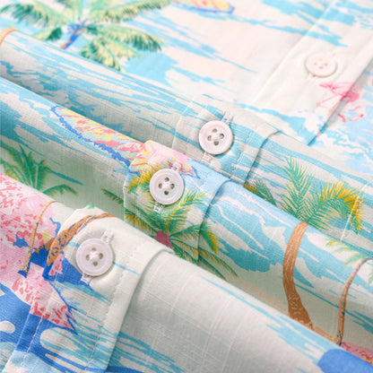 Beach Flamingo Pattern Short Sleeve Shirt