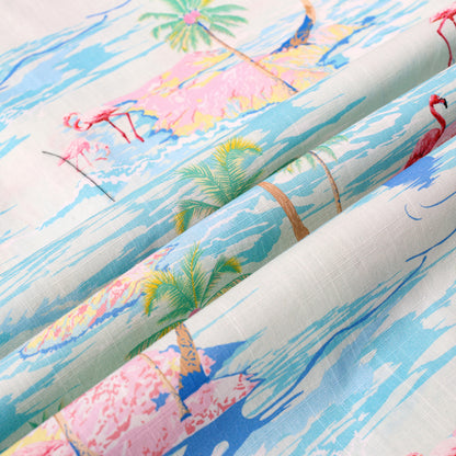 Beach Flamingo Pattern Short Sleeve Shirt