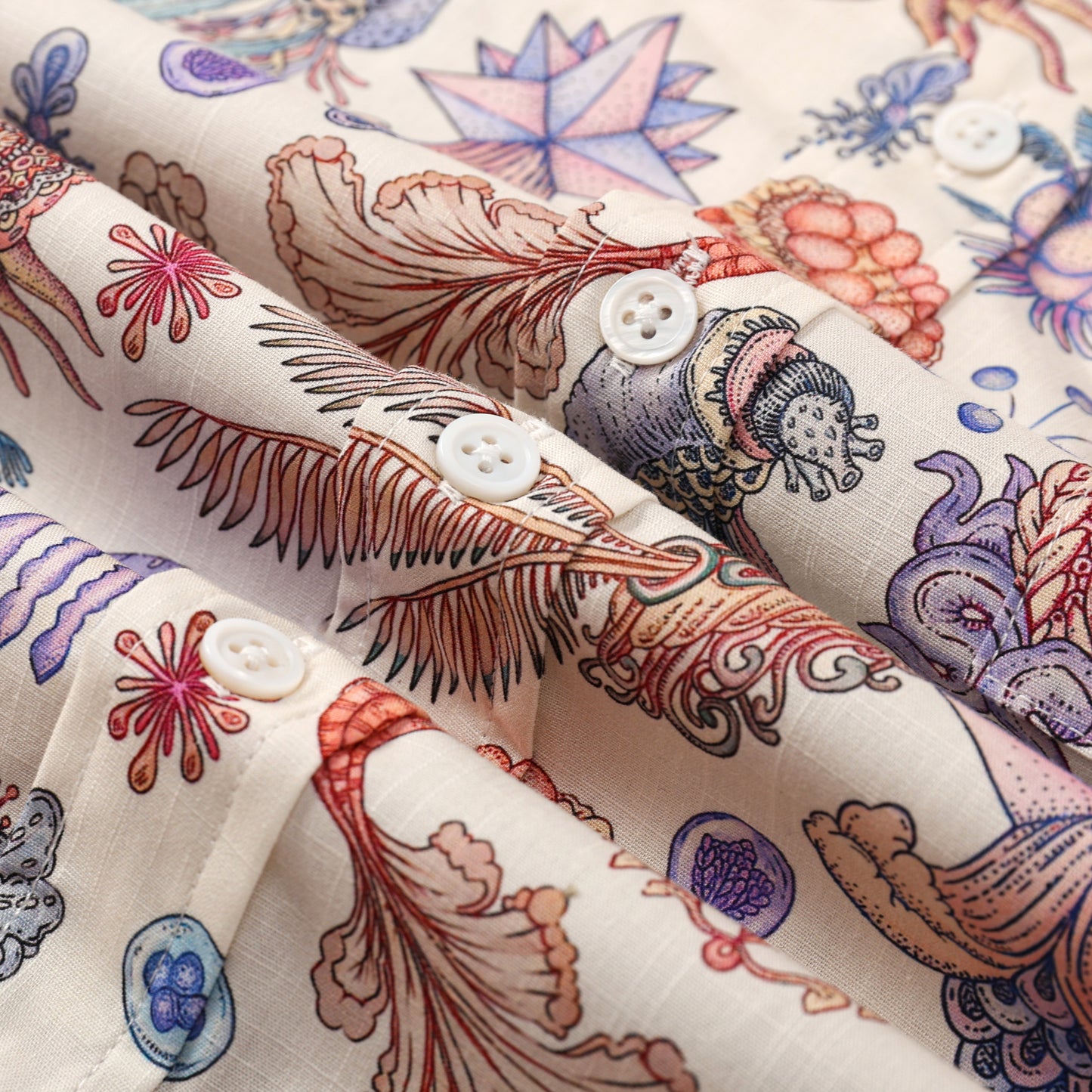 Underwater Pattern Button Short Sleeve Shirt