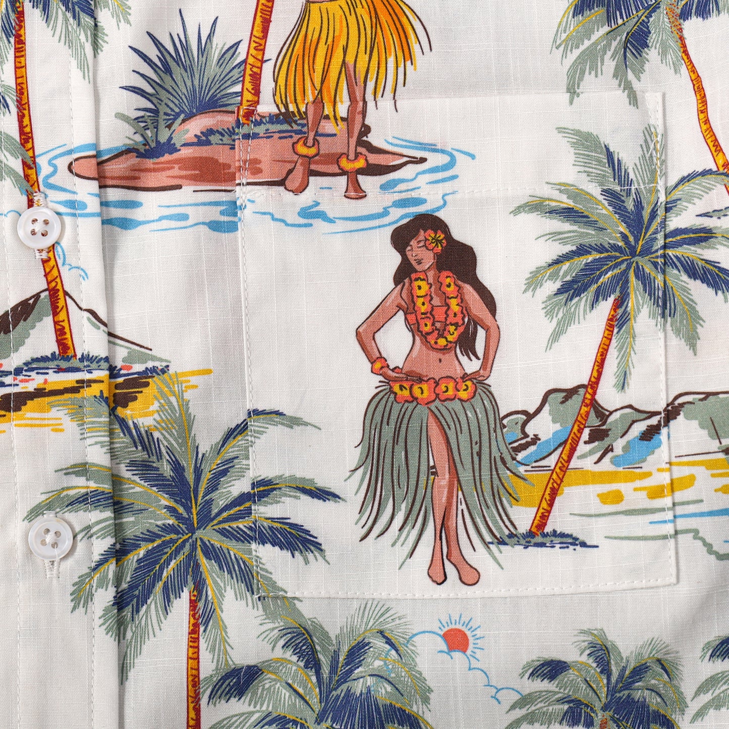 Aloha Bar Pattern Button Short Sleeve Shirt