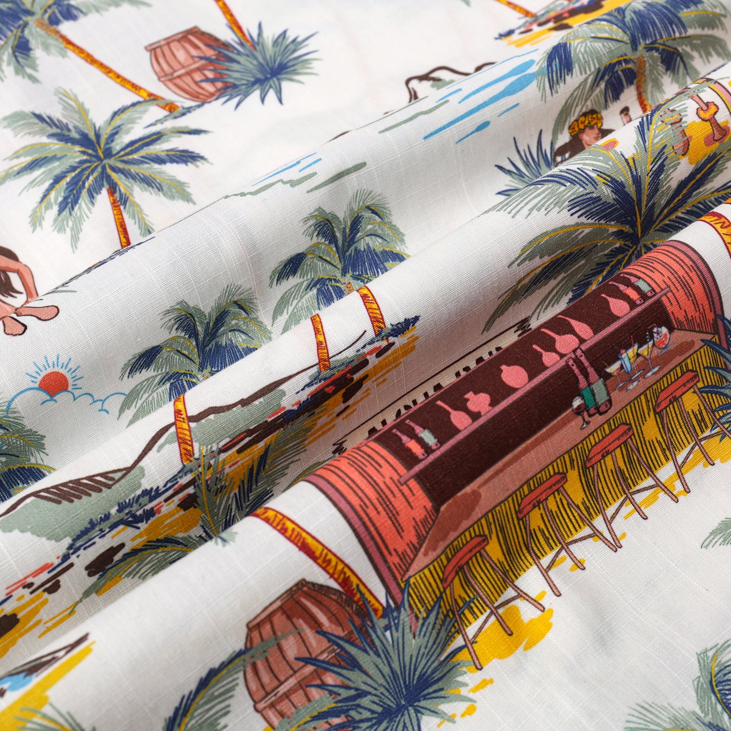 Aloha Bar Pattern Button Short Sleeve Shirt