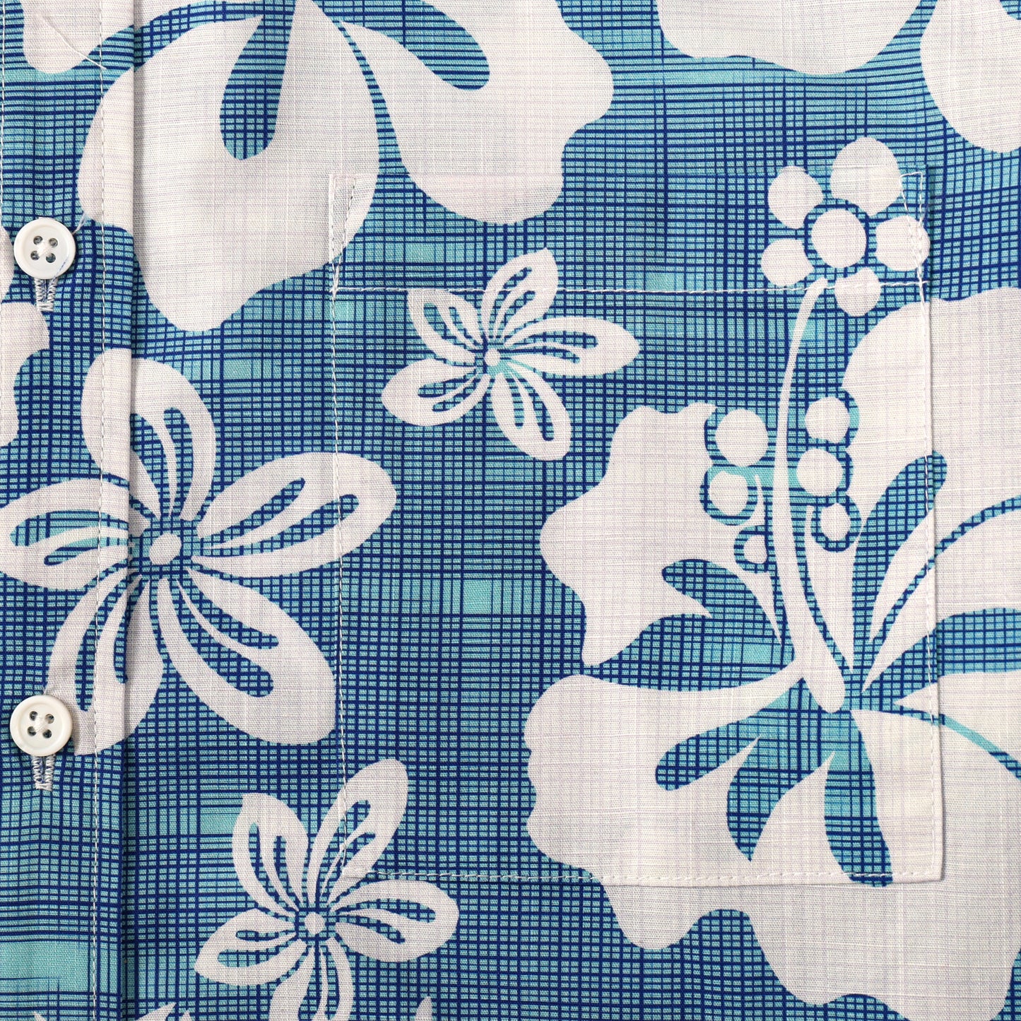Checked Floral Pattern Short Sleeve Shirt
