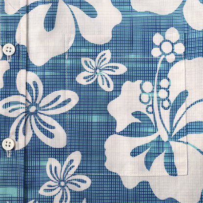 Checked Floral Pattern Short Sleeve Shirt