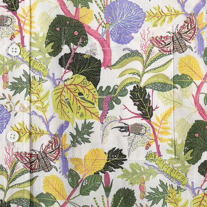 Tropical Butterfly Pattern Button Short Sleeve Shirt