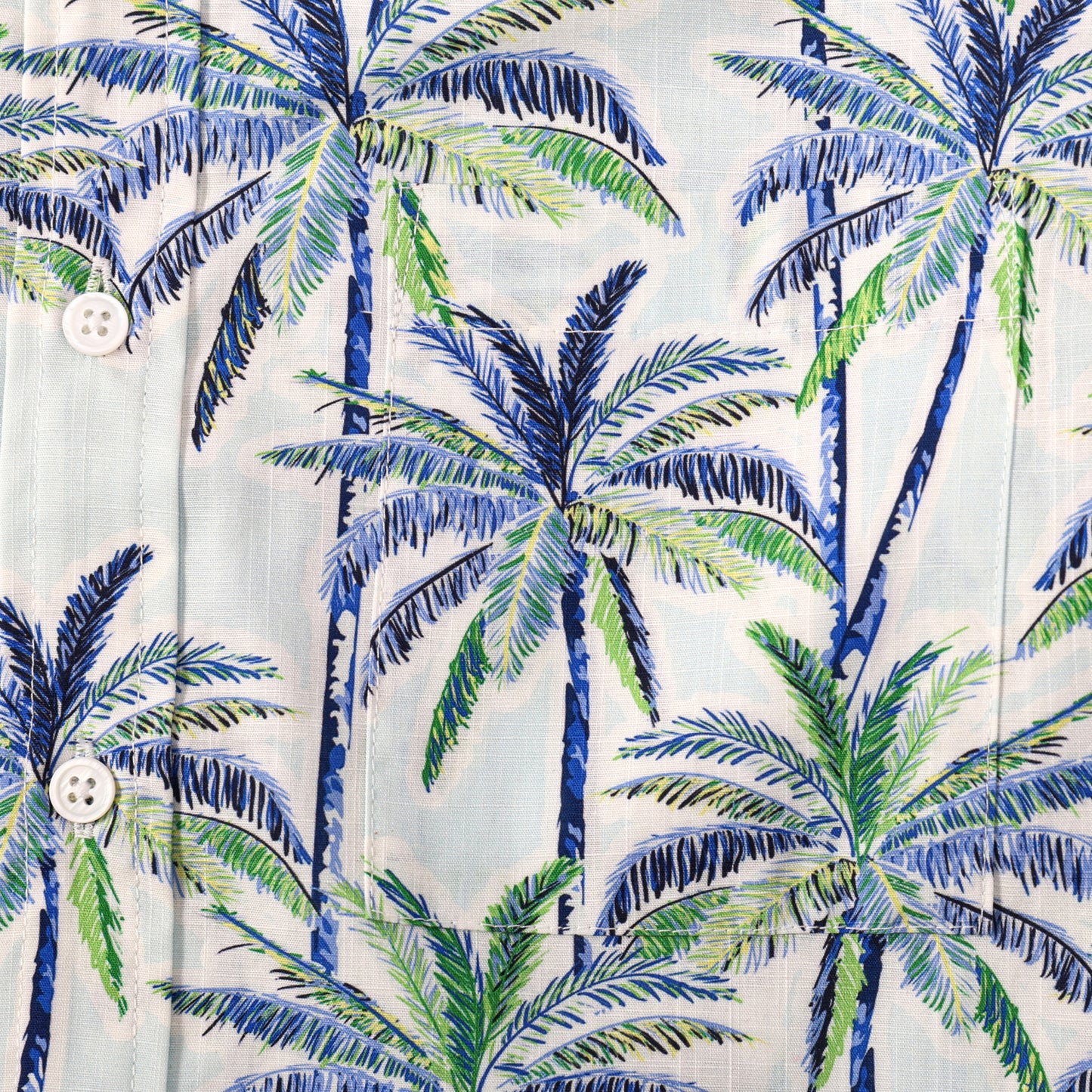 Beach Palm Tree Pattern Button Short Sleeve Shirt
