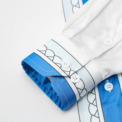 Palace Pattern Camp Collar Long Sleeve Shirt