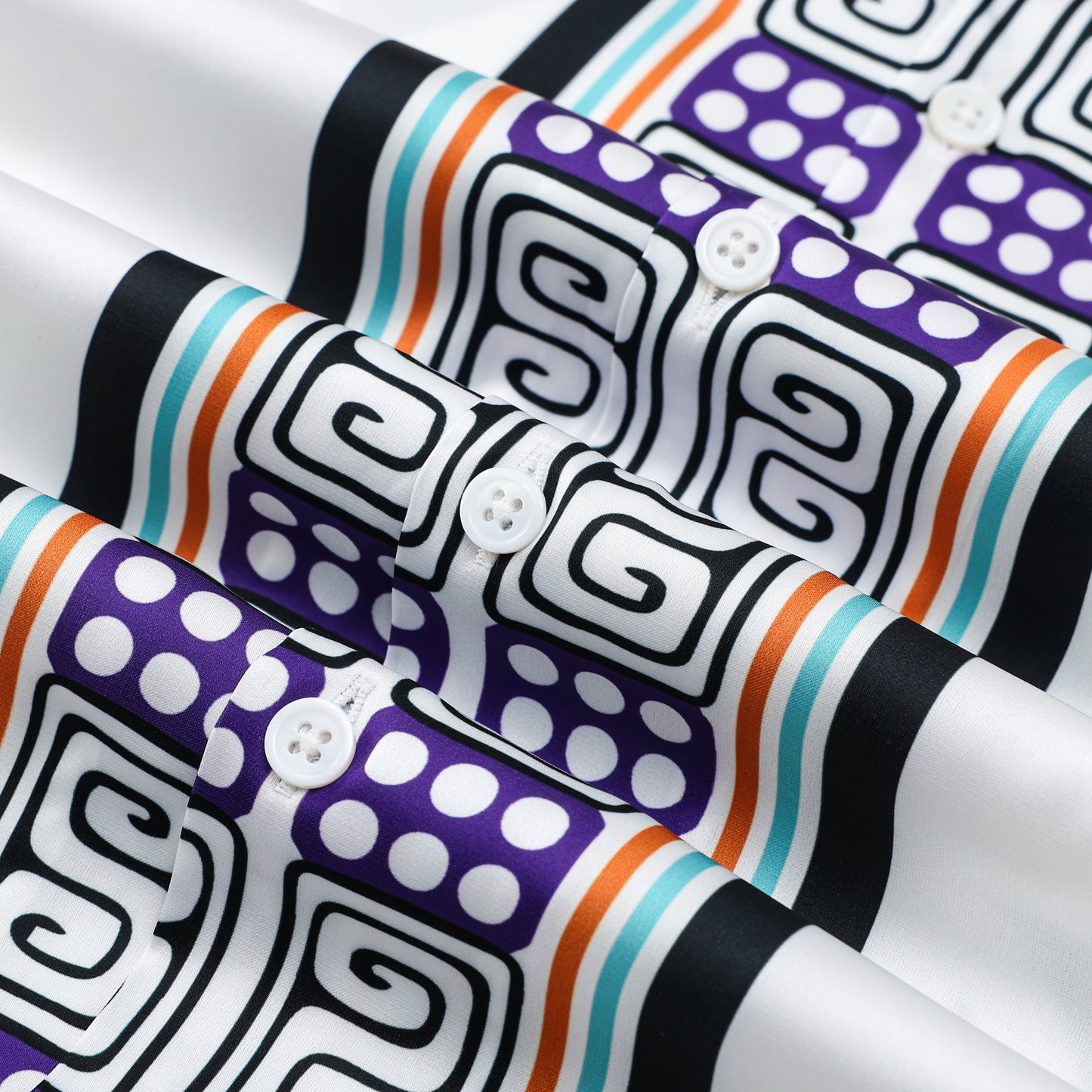 Triangle Tribal Pattern Camp Collar Casual Shirt for Men