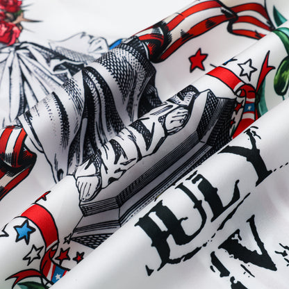 Statue of Liberty Pattern Camp Collar Casual Shirt for Men