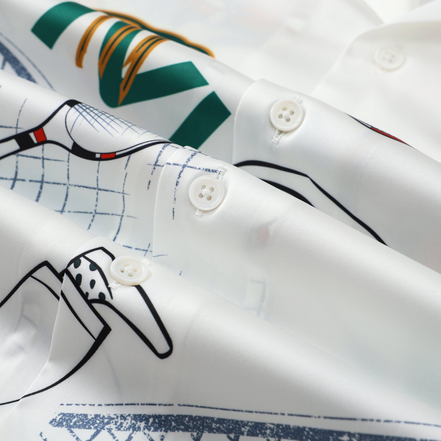 Tennis Court Sports Resort Wear Camp Collar Casual Shirt