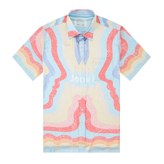Splash Rainbow Color Short Sleeve Shirt for Men