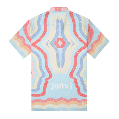 Splash Rainbow Color Short Sleeve Shirt for Men