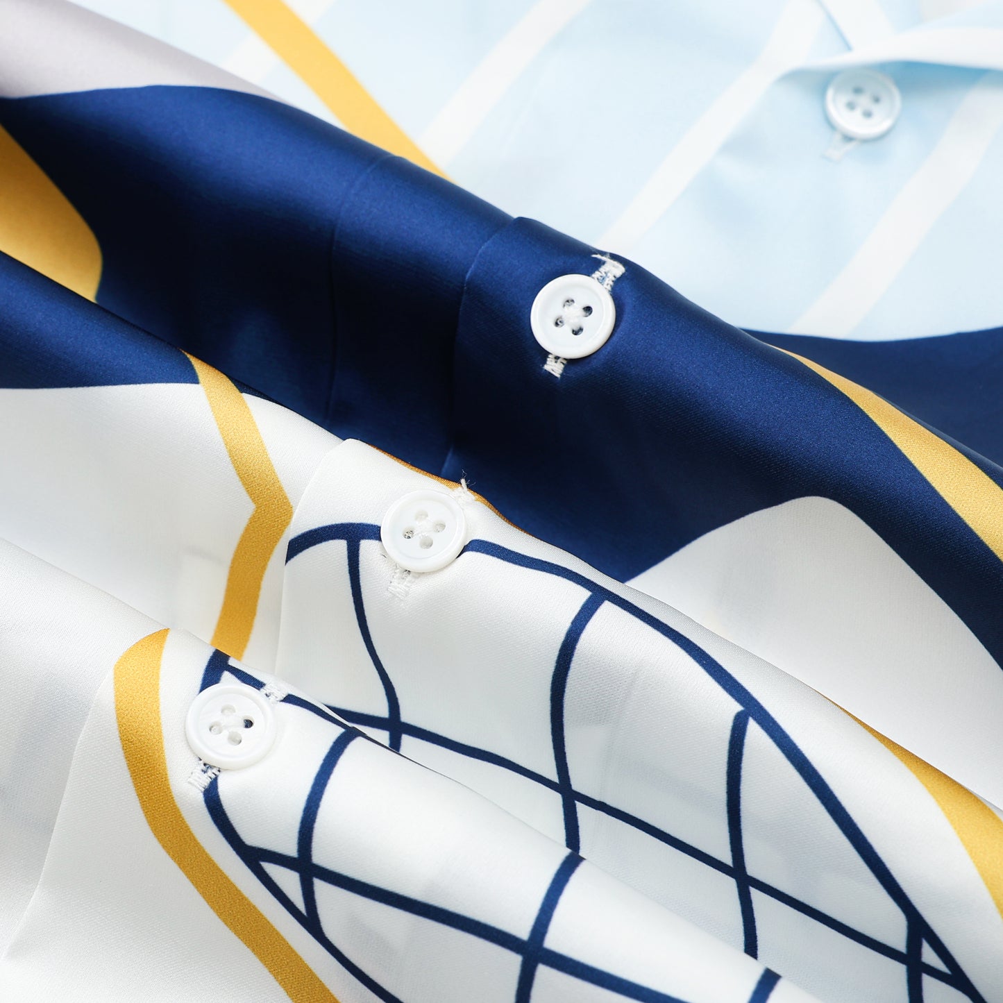 Tennis Court Pattern Short Sleeve Camp Collar Shirt