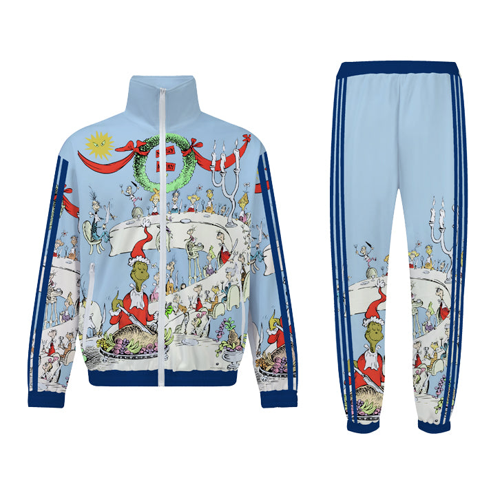 Christmas Party Print Elastic Waist Sports Sweatshirt Pants