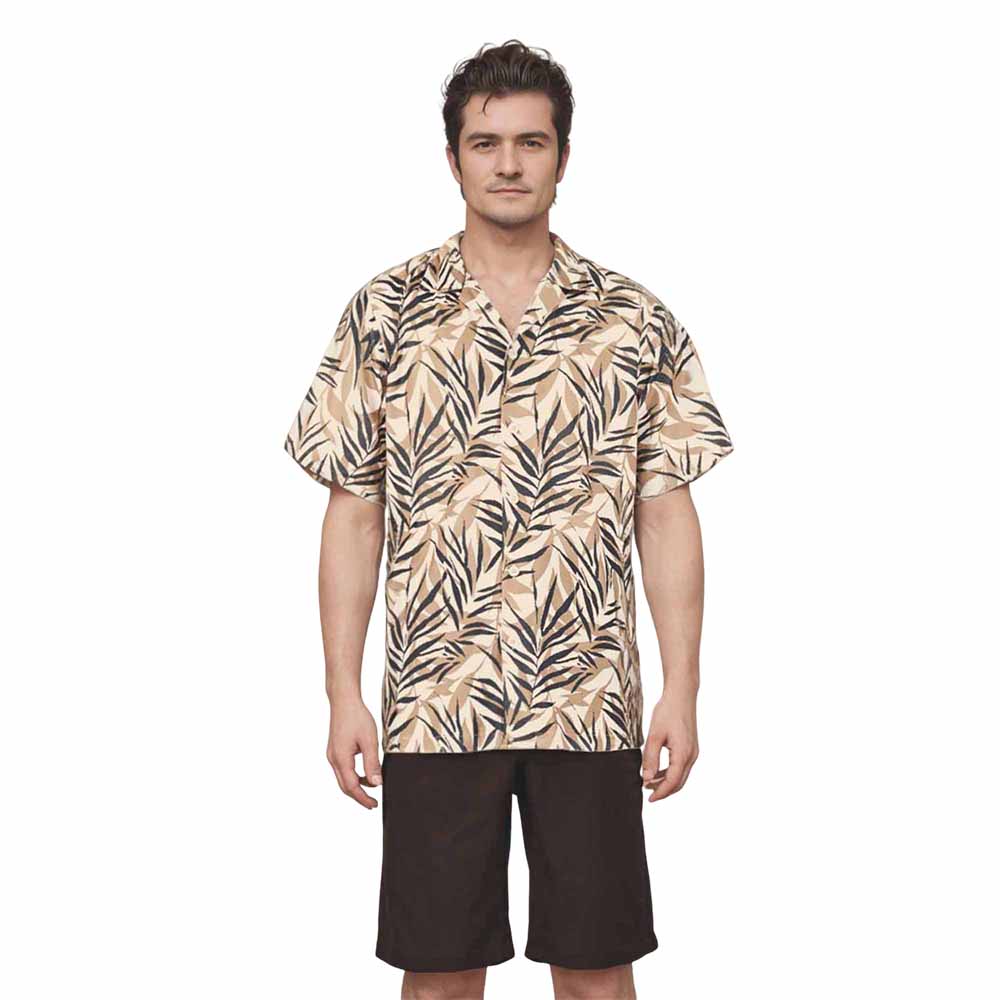 Jungle Plants Leaves Camp Collar Short Sleeve Shirt