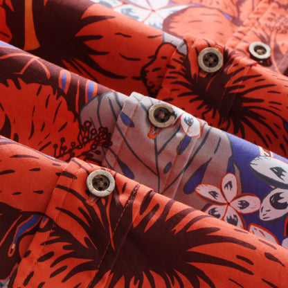 Crimson Heritage Hibiscus Aloha Shirt
