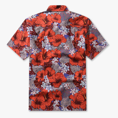 Crimson Heritage Hibiscus Aloha Shirt